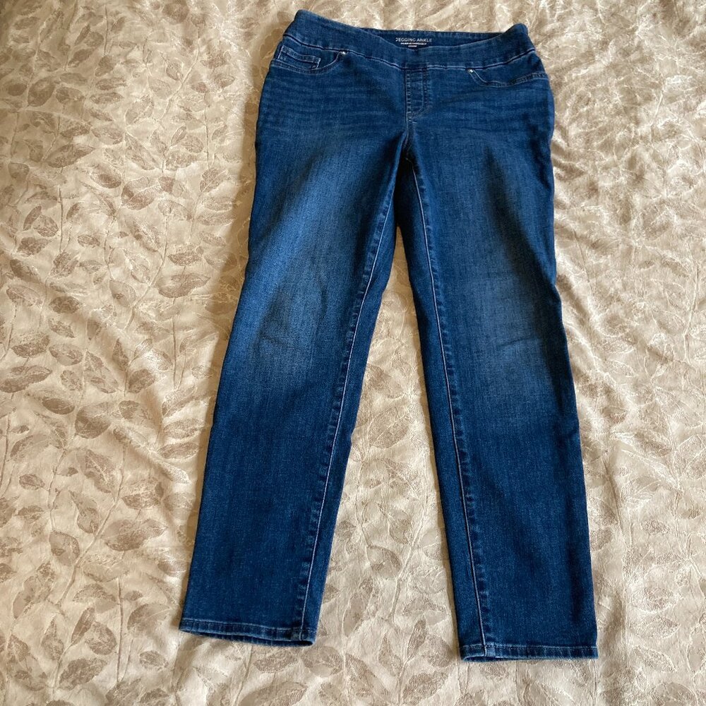 Chico's Pull-On Ankle Jegging Inverness Indigo Size 0 Regular Lightly Worn